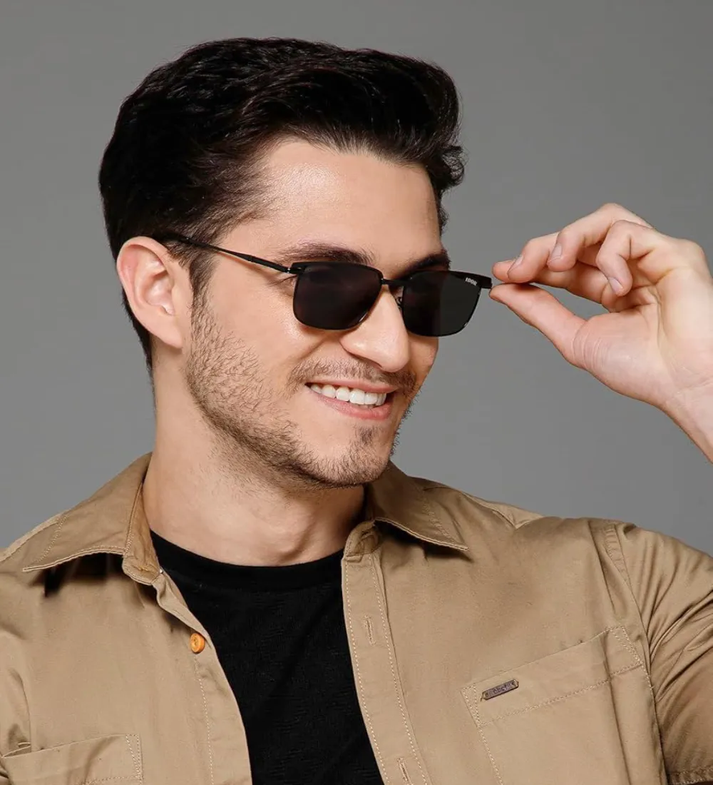 IDOR Fashionable Rectangular Style Cool Sunglasses for Men